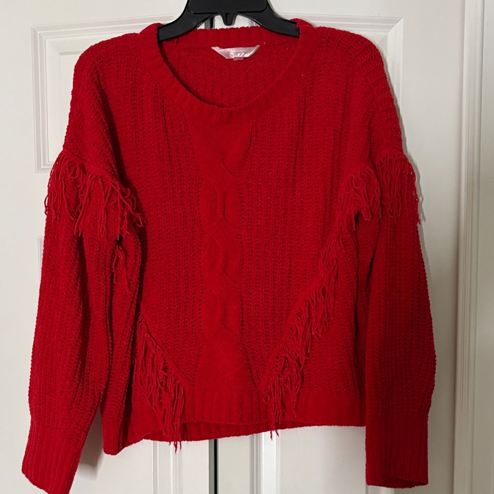 Red Cable Knit Sweater